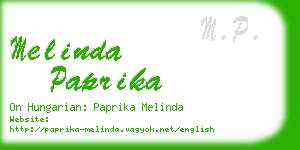 melinda paprika business card